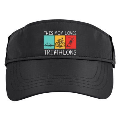 Cool Triathlon For Mom Mother Swimming Running Swim Bike Run Gift Adult Drive Performance Visor