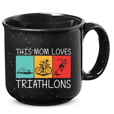 Cool Triathlon For Mom Mother Swimming Running Swim Bike Run Gift 15oz Campfire Ceramic Mug