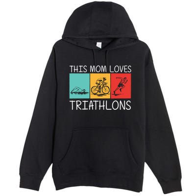 Cool Triathlon For Mom Mother Swimming Running Swim Bike Run Gift Premium Pullover Hoodie