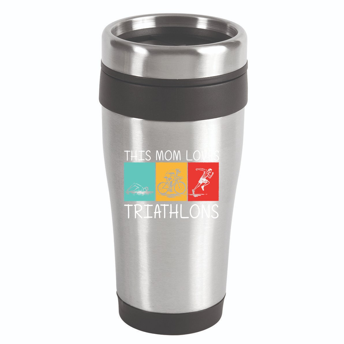 Cool Triathlon For Mom Mother Swimming Running Swim Bike Run Gift 16oz Travel Tumbler