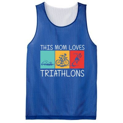 Cool Triathlon For Mom Mother Swimming Running Swim Bike Run Gift Mesh Reversible Basketball Jersey Tank