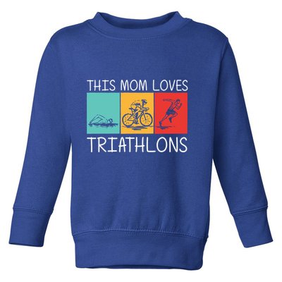Cool Triathlon For Mom Mother Swimming Running Swim Bike Run Gift Toddler Sweatshirt