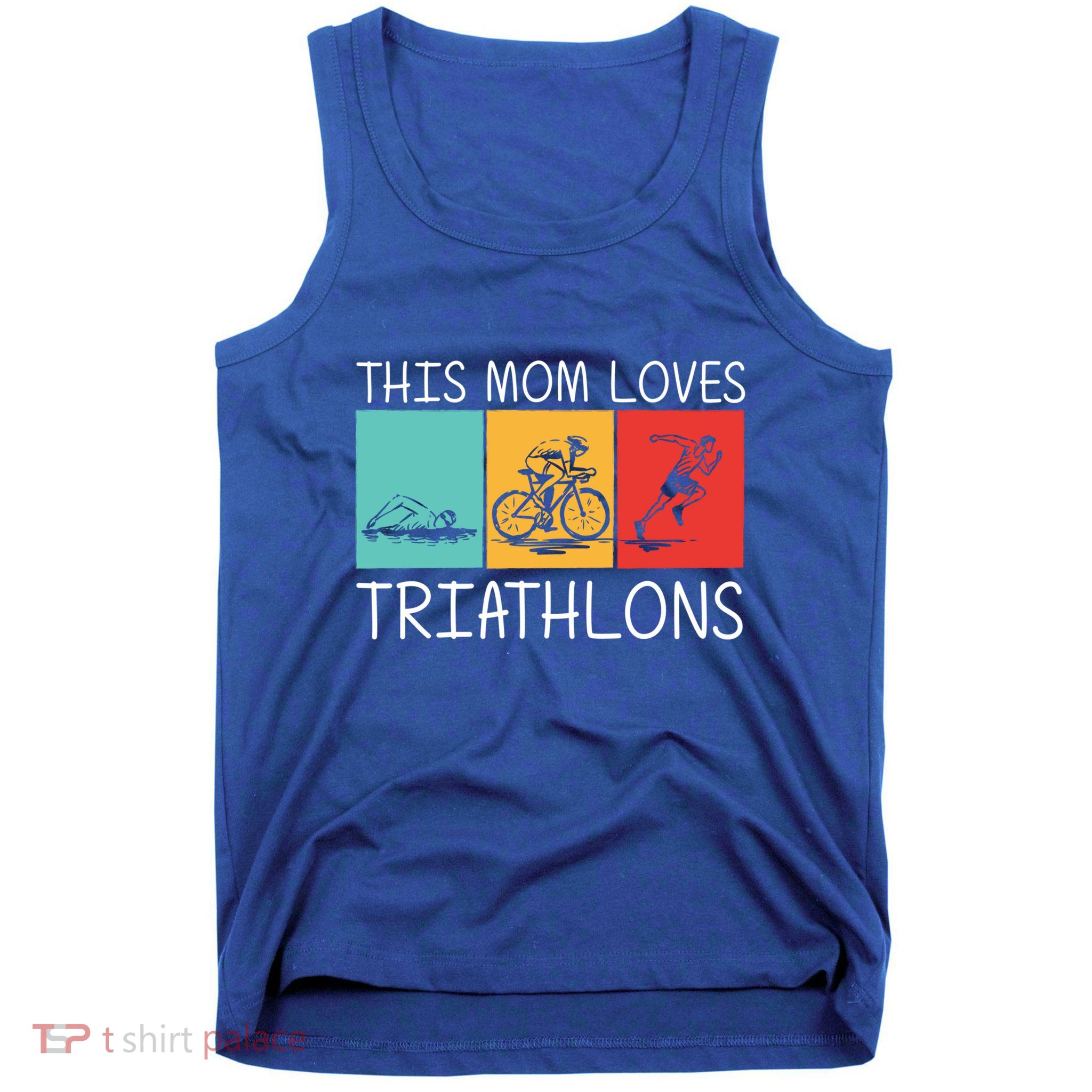 Cool Triathlon For Mom Mother Swimming Running Swim Bike Run Gift Tank Top