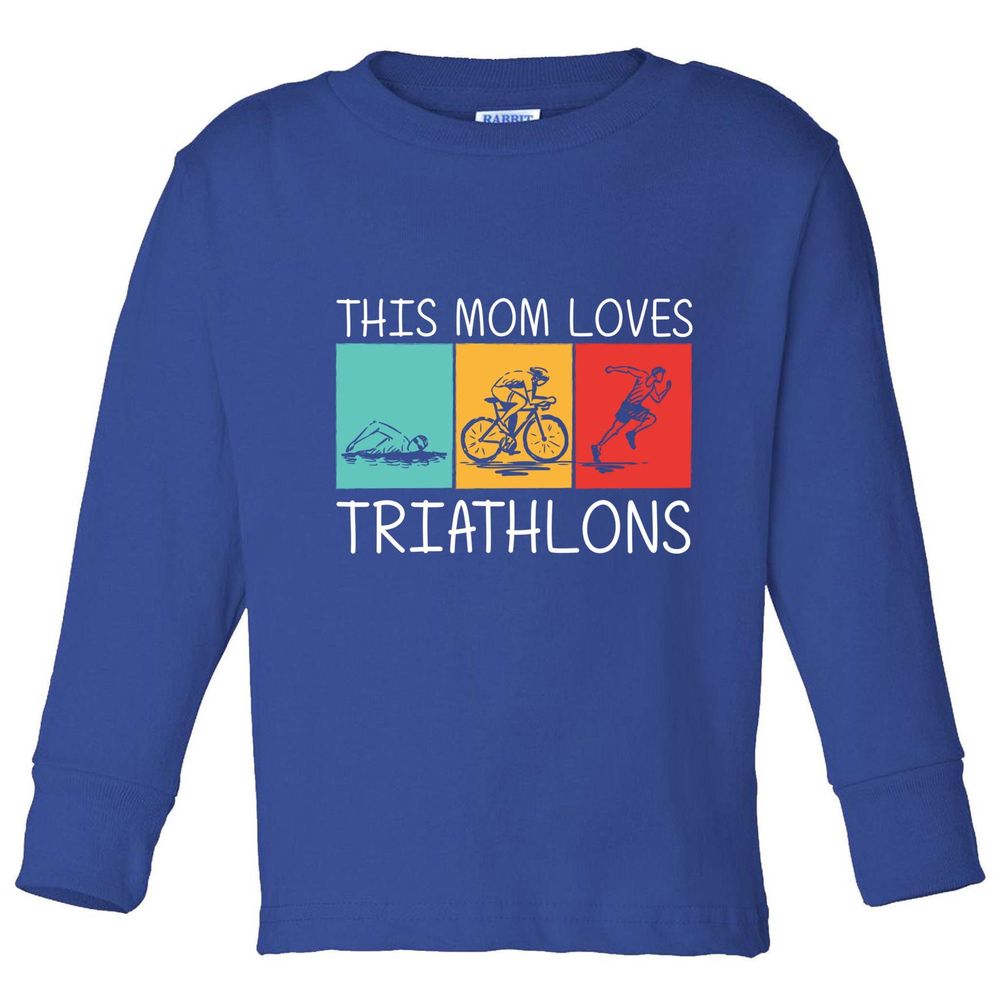 Cool Triathlon For Mom Mother Swimming Running Swim Bike Run Gift Toddler Long Sleeve Shirt