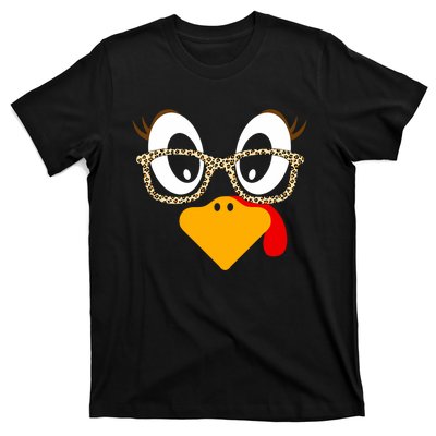 Cute Turkey Face Matching Family Costume Thanksgiving Day T-Shirt