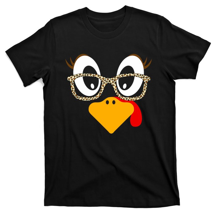 Cute Turkey Face Matching Family Costume Thanksgiving Day T-Shirt