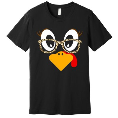 Cute Turkey Face Matching Family Costume Thanksgiving Day Premium T-Shirt