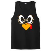 Cute Turkey Face Matching Family Costume Thanksgiving Day PosiCharge Competitor Tank