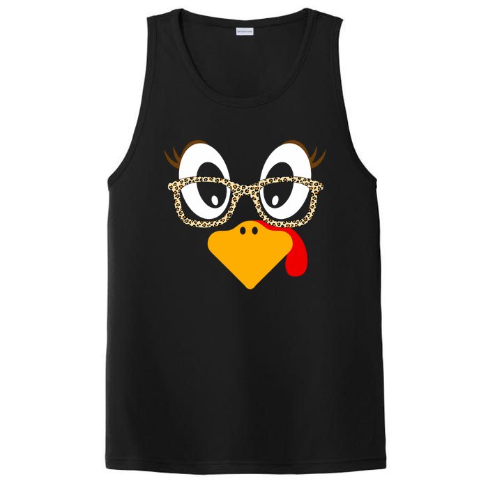 Cute Turkey Face Matching Family Costume Thanksgiving Day PosiCharge Competitor Tank