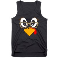 Cute Turkey Face Matching Family Costume Thanksgiving Day Tank Top