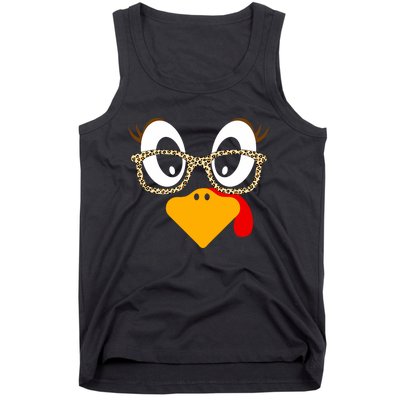 Cute Turkey Face Matching Family Costume Thanksgiving Day Tank Top