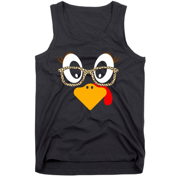 Cute Turkey Face Matching Family Costume Thanksgiving Day Tank Top