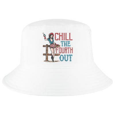 Chill The Fourth Out Retro Western Cowgirl 4th of July Cool Comfort Performance Bucket Hat