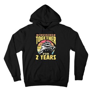 Cruising Together For 2 Years Marriage Cruise Anniversary Hoodie