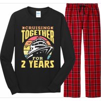 Cruising Together For 2 Years Marriage Cruise Anniversary Long Sleeve Pajama Set