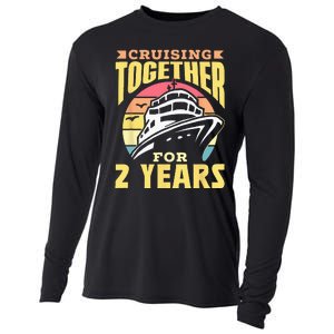 Cruising Together For 2 Years Marriage Cruise Anniversary Cooling Performance Long Sleeve Crew