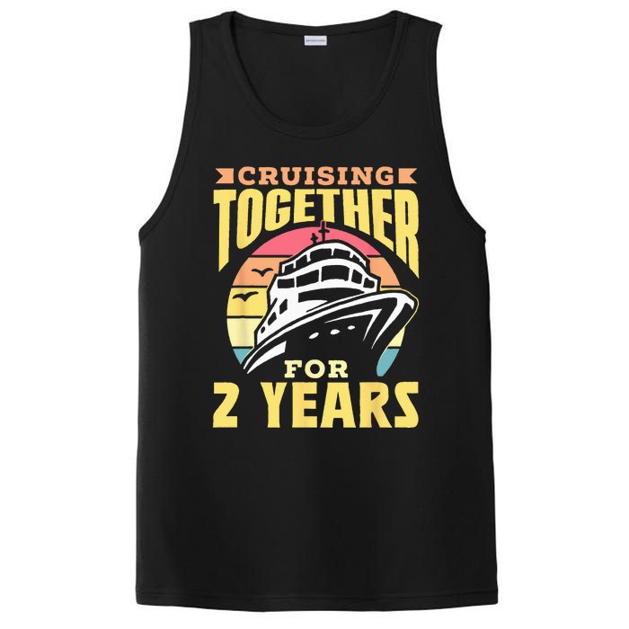 Cruising Together For 2 Years Marriage Cruise Anniversary PosiCharge Competitor Tank