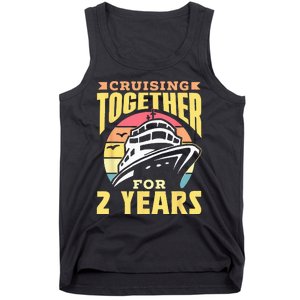 Cruising Together For 2 Years Marriage Cruise Anniversary Tank Top