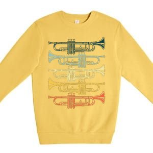 Cool Trumpet For Men Women Marching Band Musician Jazz Music Premium Crewneck Sweatshirt