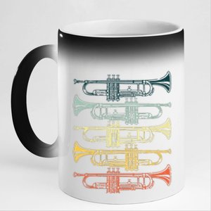 Cool Trumpet For Men Women Marching Band Musician Jazz Music 11oz Black Color Changing Mug