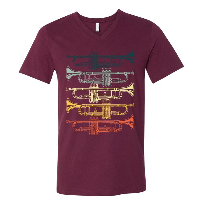 Cool Trumpet For Men Women Marching Band Musician Jazz Music V-Neck T-Shirt