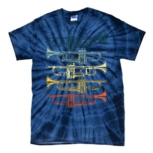 Cool Trumpet For Men Women Marching Band Musician Jazz Music Tie-Dye T-Shirt