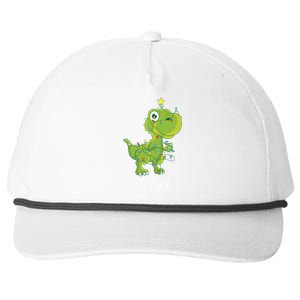 Christmas Tree Fir Tree Dino In Fairy Lights Tree Rex Funny Gift Snapback Five-Panel Rope Hat