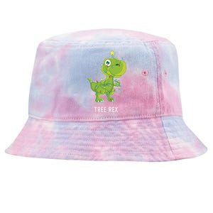 Christmas Tree Fir Tree Dino In Fairy Lights Tree Rex Funny Gift Tie-Dyed Bucket Hat