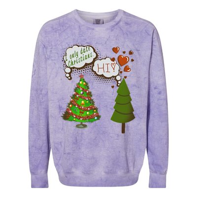 Christmas Tree + Fir Tree In Love Colorblast Crewneck Sweatshirt