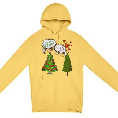 Christmas Tree + Fir Tree In Love Premium Pullover Hoodie