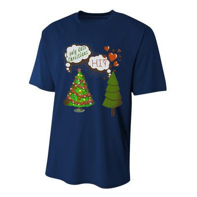 Christmas Tree + Fir Tree In Love Performance Sprint T-Shirt