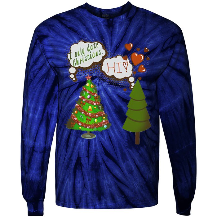 Christmas Tree + Fir Tree In Love Tie-Dye Long Sleeve Shirt