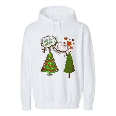 Christmas Tree + Fir Tree In Love Garment-Dyed Fleece Hoodie