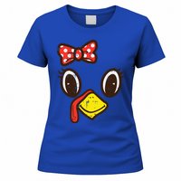 Cute Turkey Face Ribbon Thanksgiving Women's T-Shirt