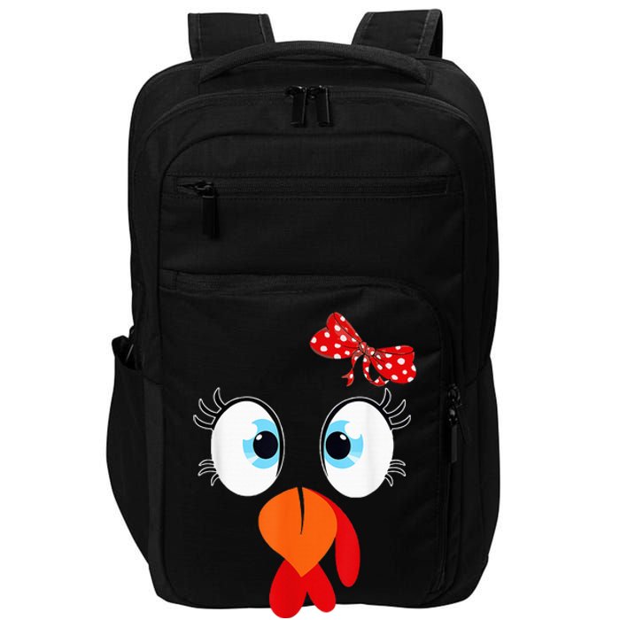 Cute Turkey Face Thanksgiving I'm Thankful Family Costume Impact Tech Backpack