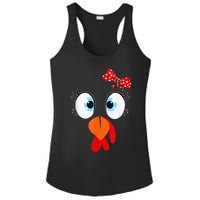 Cute Turkey Face Thanksgiving I'm Thankful Family Costume Ladies PosiCharge Competitor Racerback Tank