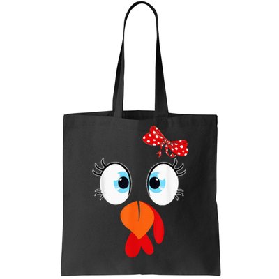 Cute Turkey Face Thanksgiving I'm Thankful Family Costume Tote Bag