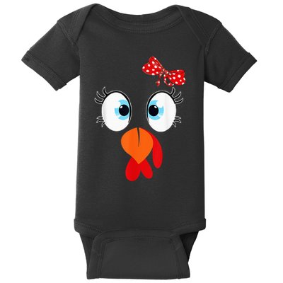 Cute Turkey Face Thanksgiving I'm Thankful Family Costume Baby Bodysuit