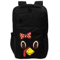 Cute Turkey Face Ribbon Thanksgiving Impact Tech Backpack