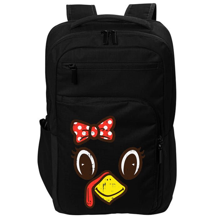 Cute Turkey Face Ribbon Thanksgiving Impact Tech Backpack