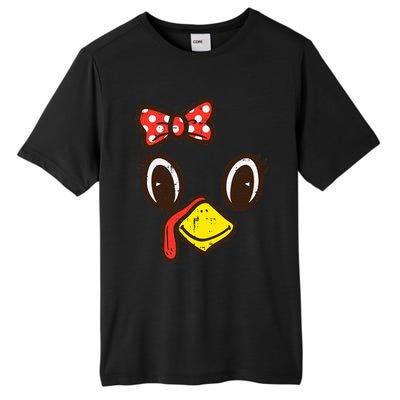 Cute Turkey Face Ribbon Thanksgiving Tall Fusion ChromaSoft Performance T-Shirt