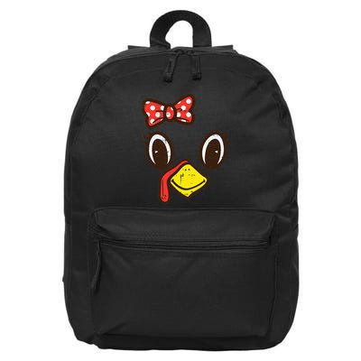 Cute Turkey Face Ribbon Thanksgiving 16 in Basic Backpack