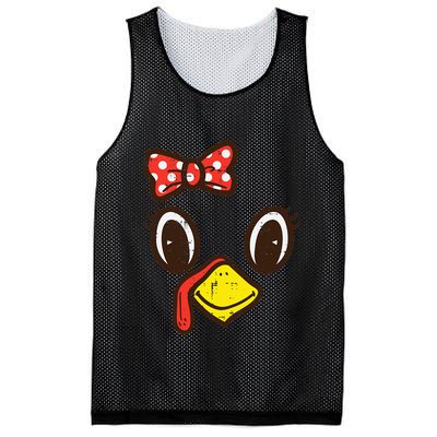 Cute Turkey Face Ribbon Thanksgiving Mesh Reversible Basketball Jersey Tank