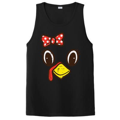 Cute Turkey Face Ribbon Thanksgiving PosiCharge Competitor Tank