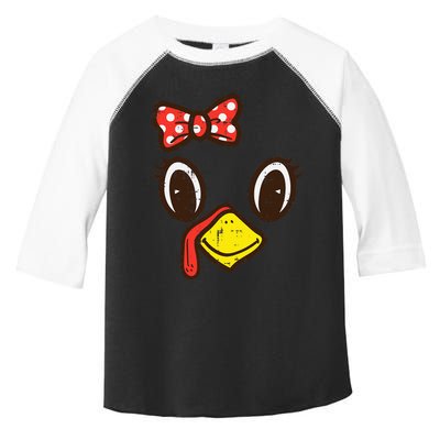 Cute Turkey Face Ribbon Thanksgiving Toddler Fine Jersey T-Shirt