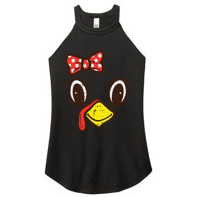 Cute Turkey Face Ribbon Thanksgiving Women’s Perfect Tri Rocker Tank