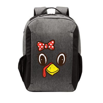 Cute Turkey Face Ribbon Thanksgiving Vector Backpack