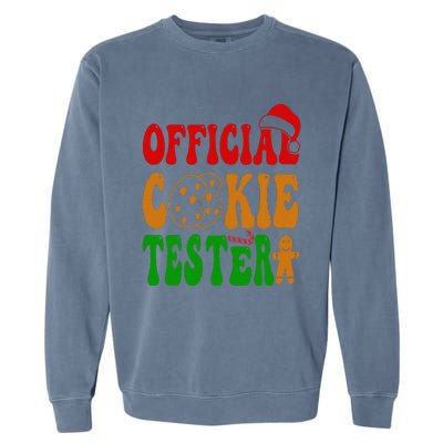 Cookie Tester Funny Family Christmas Pajamas Baking Garment-Dyed Sweatshirt