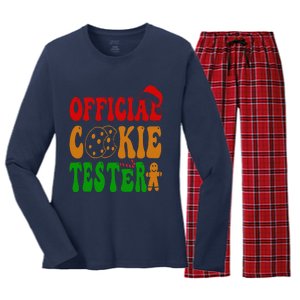 Cookie Tester Funny Family Christmas Pajamas Baking Women's Long Sleeve Flannel Pajama Set 