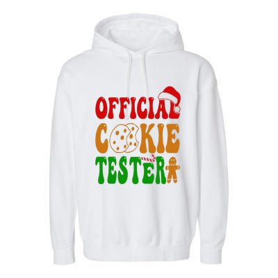 Cookie Tester Funny Family Christmas Pajamas Baking Garment-Dyed Fleece Hoodie